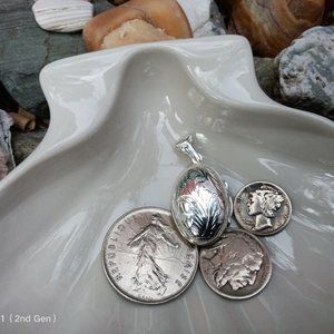 Etched Sterling Silver Locket
